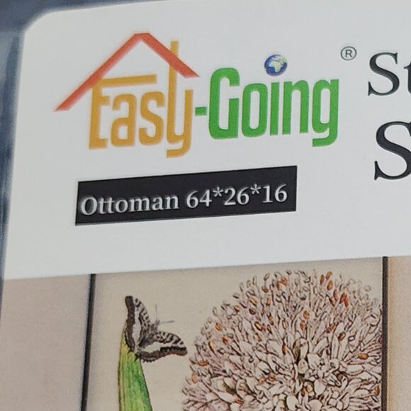 Easy Going Navy Blue Elastic Bottom Soft Stretch Ottoman Slipcover 64"x26"x16" - Picture 3 of 16